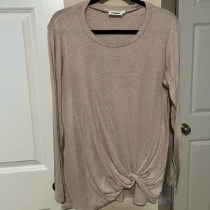 Yidarton Women's Comfy Casual Long Sleeve Side Twist Knotted Tops Blouse Tunic